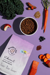 Bundle x Joy real salmon first ingredient highlights premium protein for dogs.