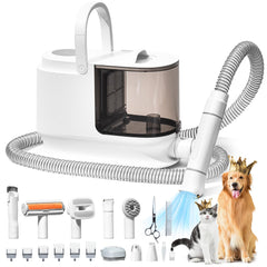 Bunfly 16-in-1 grooming tools for versatile pet fur removal on furniture.