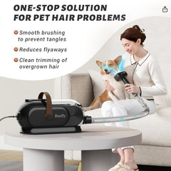 Bunfly grooming kit vacuum attachment displayed for pet-friendly grooming
