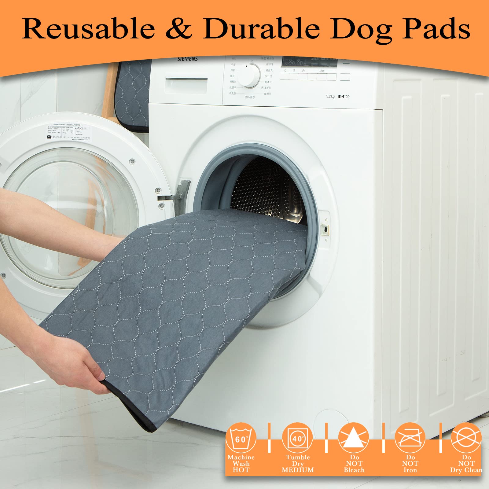 Bunlitent machine-washable dog pad ready for repeated washing.