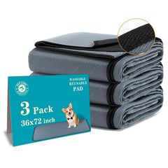 Bunlitent washable pee pads 3-pack 36x72 providing reusable home training coverage.