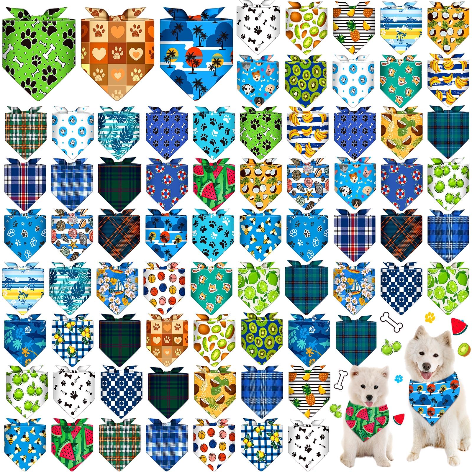 Bunnycool bulk dog bandanas multicolor pack for daily wear and events