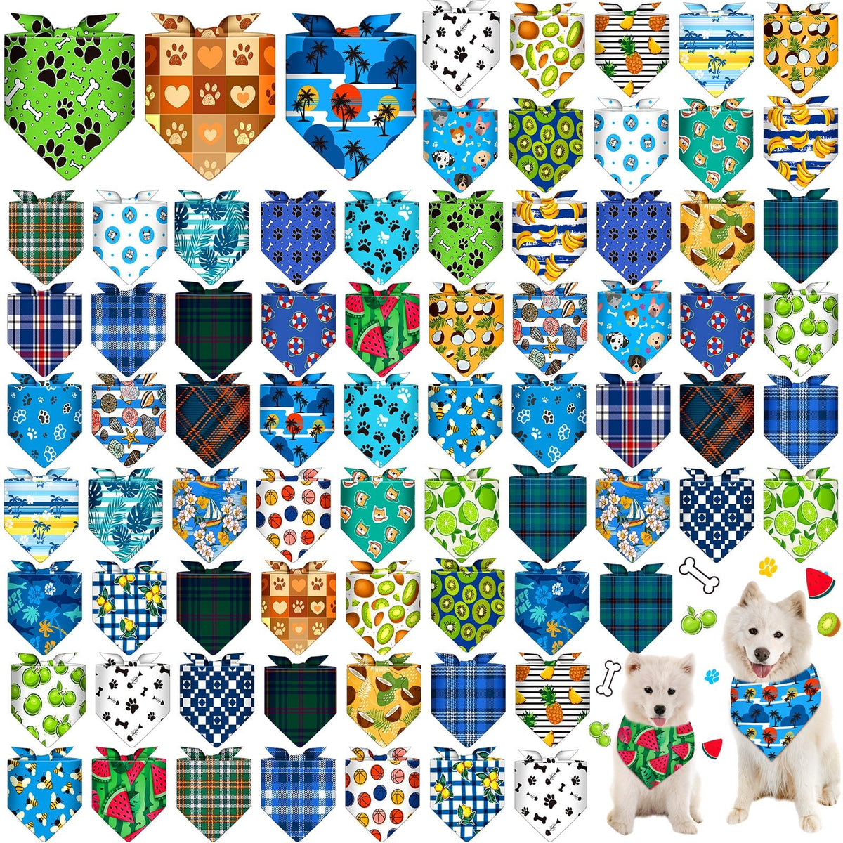 Bunnycool bulk dog bandanas multicolor pack for daily wear and events