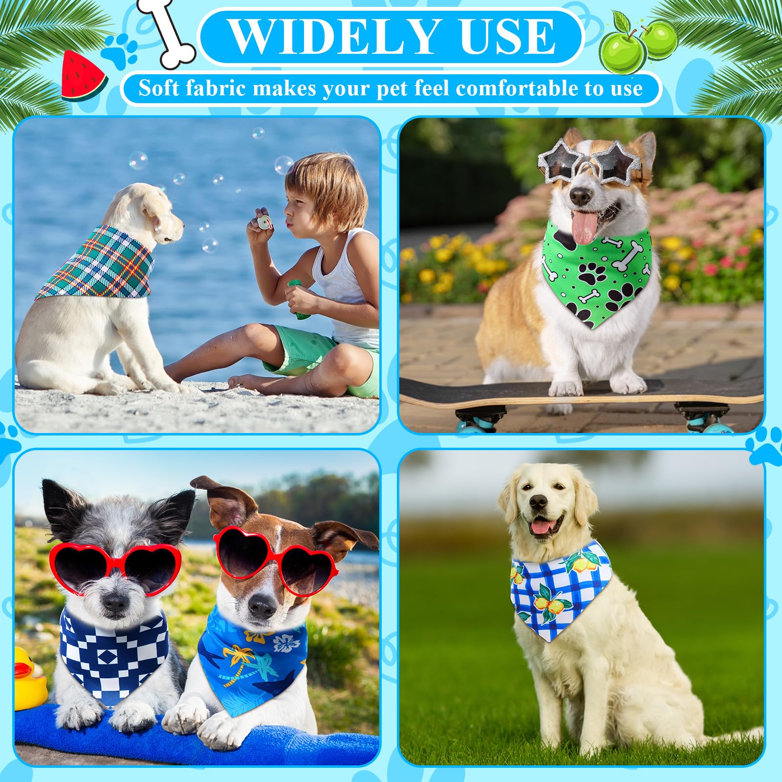 Bunnycool colorful bandana set ideal for pet parties and outfits
