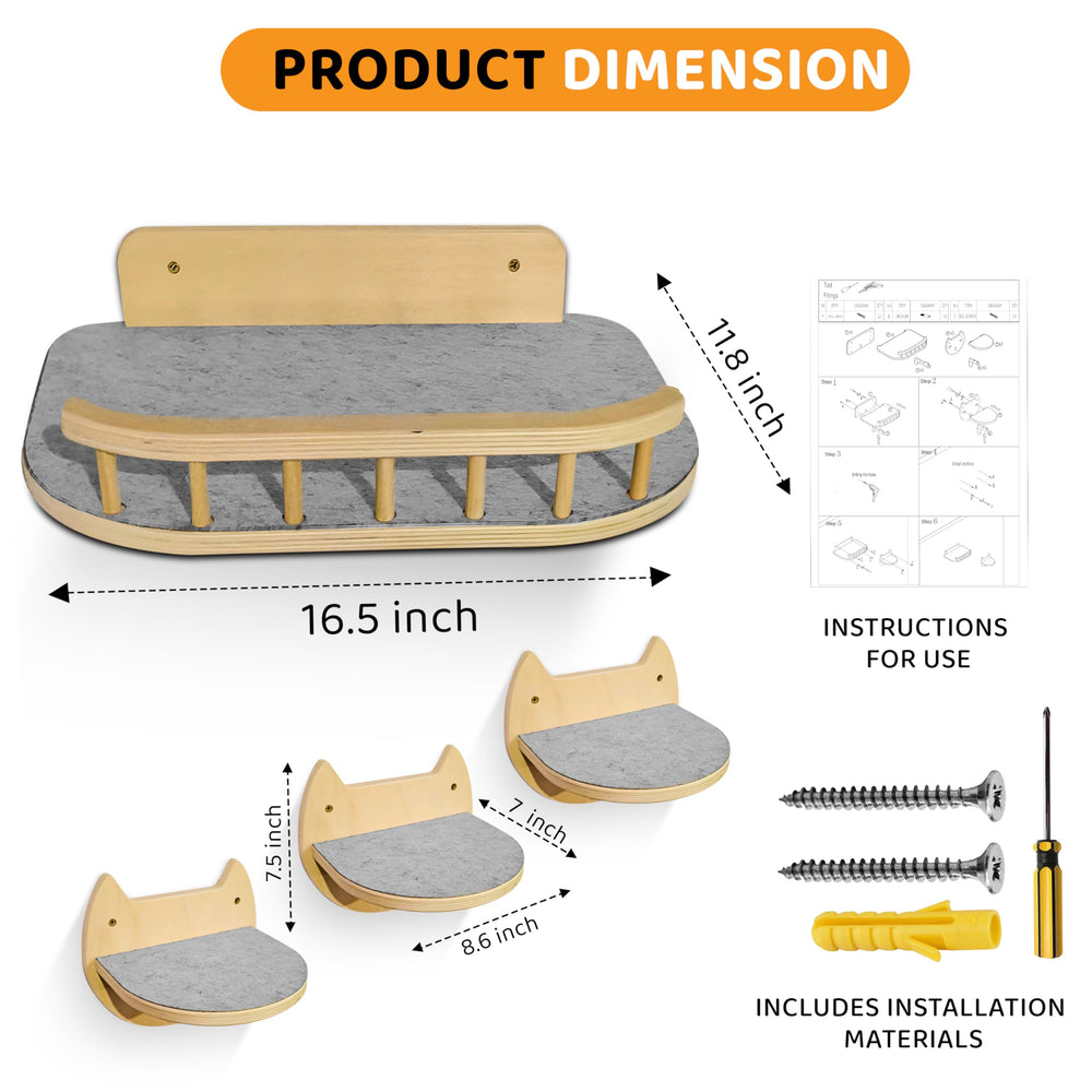 BUOGA all-in-one cat wall shelves kit in packaging