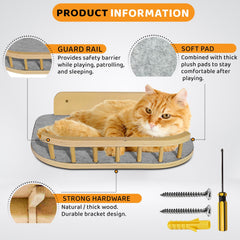 BUOGA cat wall shelves anti-slip surface for secure play
