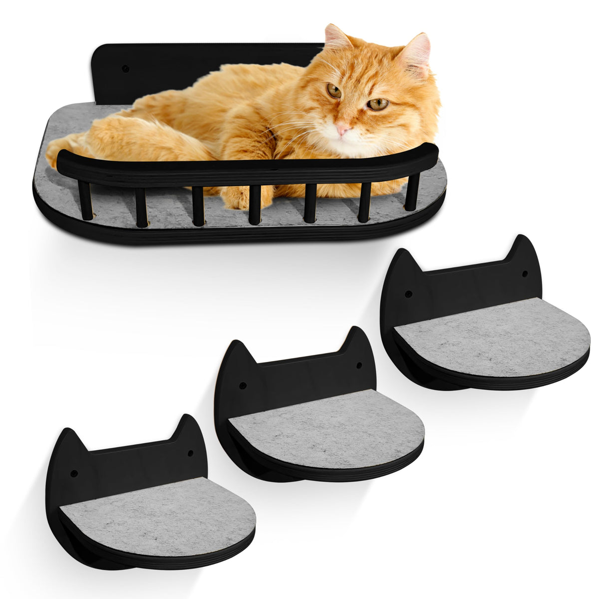 BUOGA cat wall bed perch offers a plush lounging spot for indoor cats.