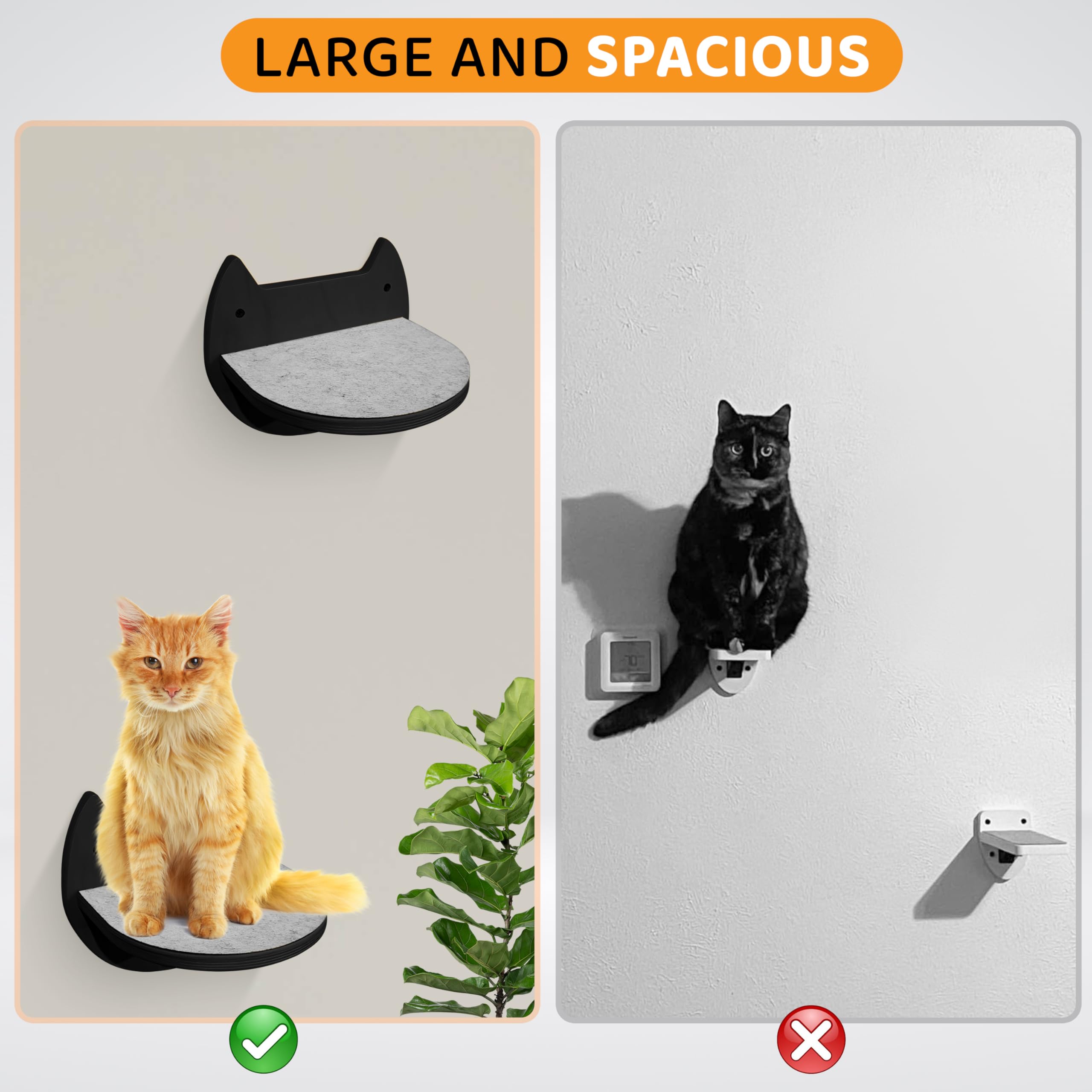 BUOGA safety guardrail helps prevent falls when cats explore the elevated platform.