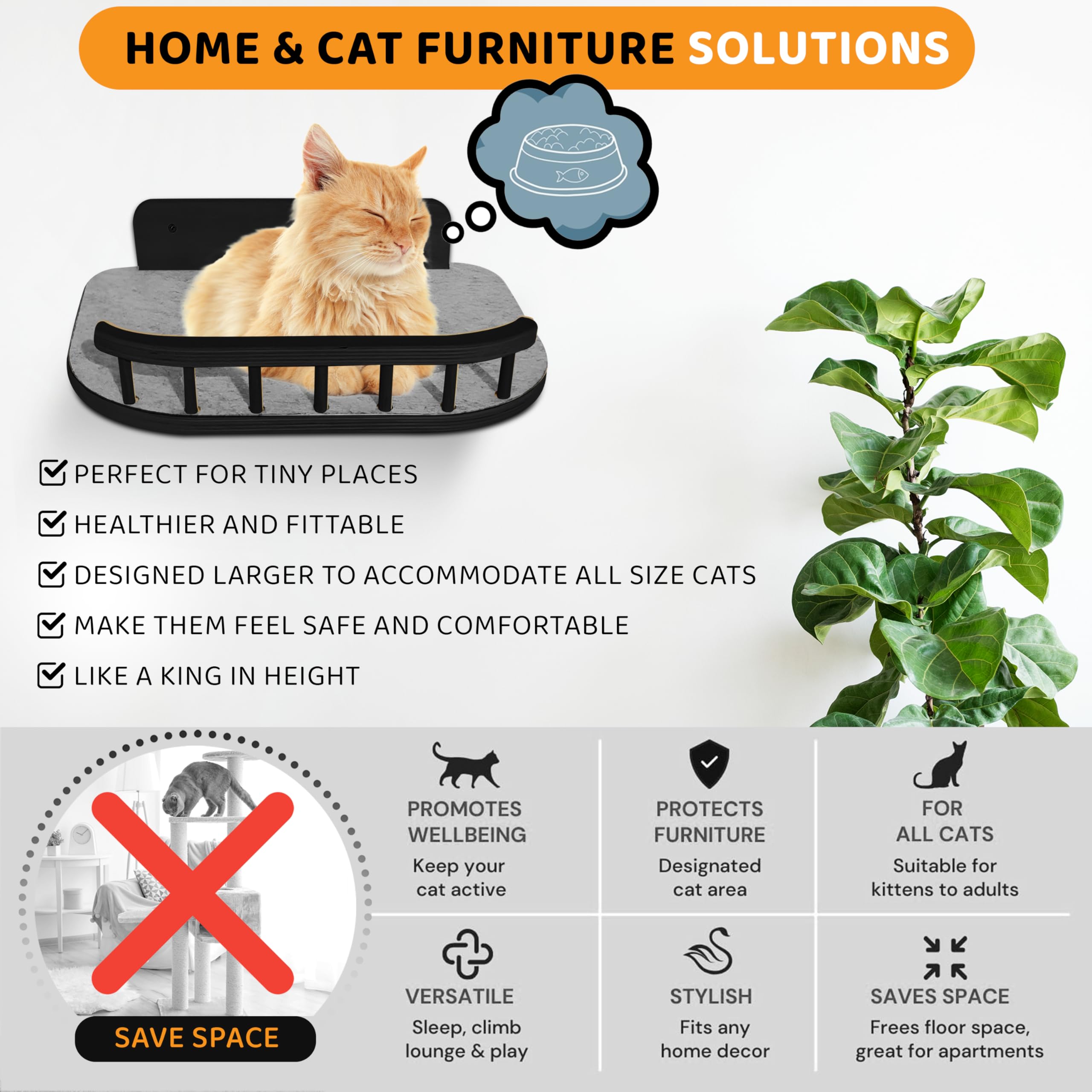 BUOGA three-step climbing set provides vertical exercise for curious cats.