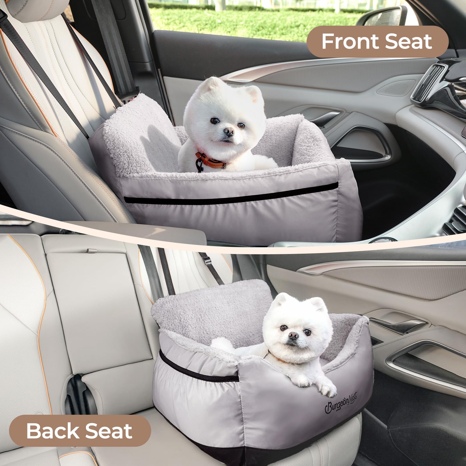 BurgeonNest adjustable-belt-buckle secures your small dog during car journeys