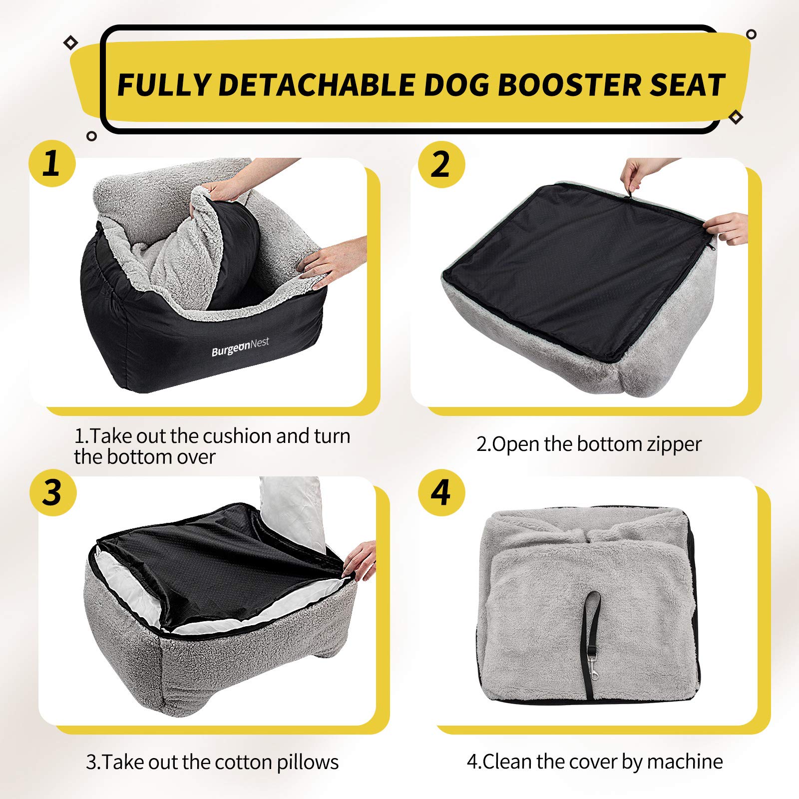 BurgeonNest adjustable belt on dog car seat for versatile fit