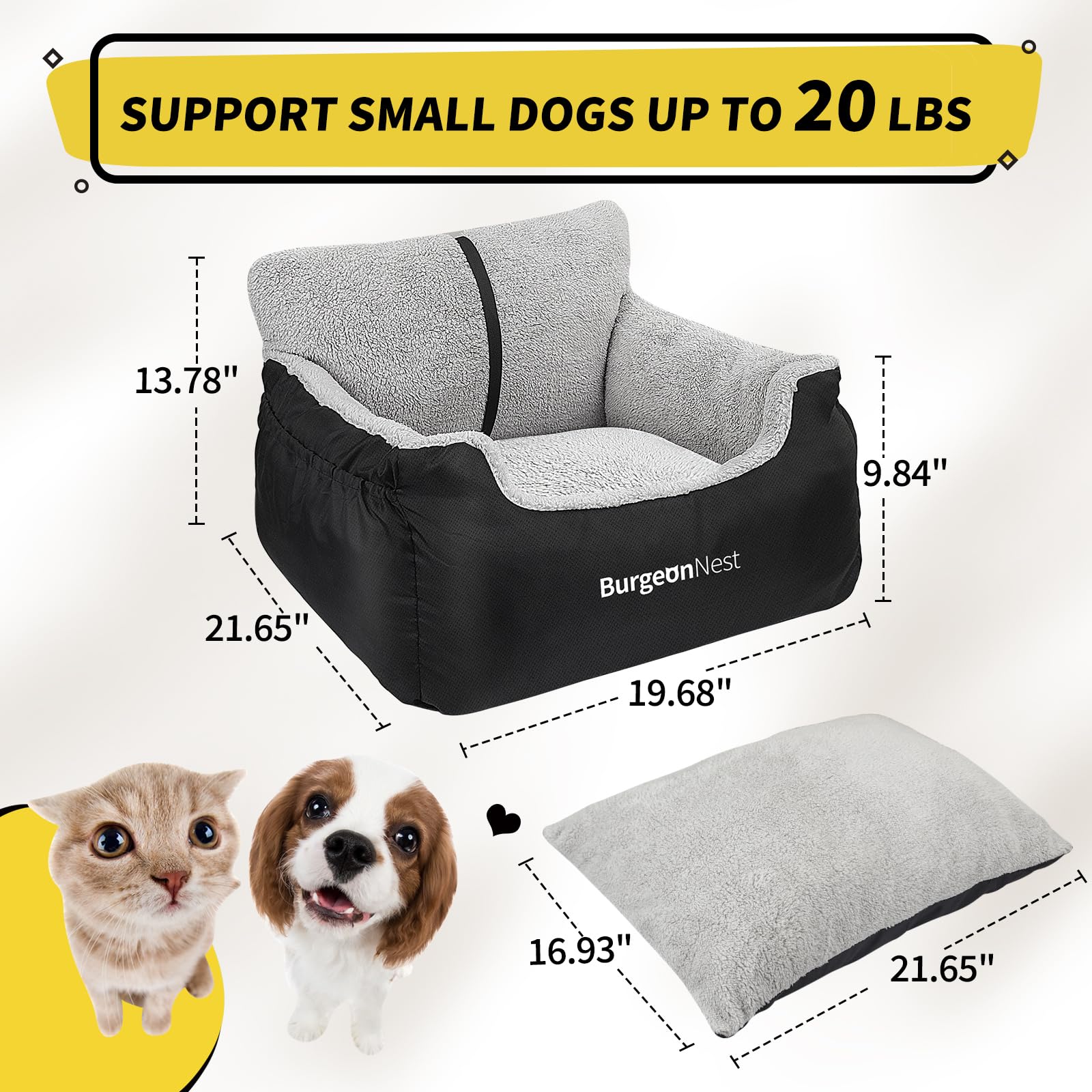 BurgeonNest dog car seat washable cover for easy cleaning after trips