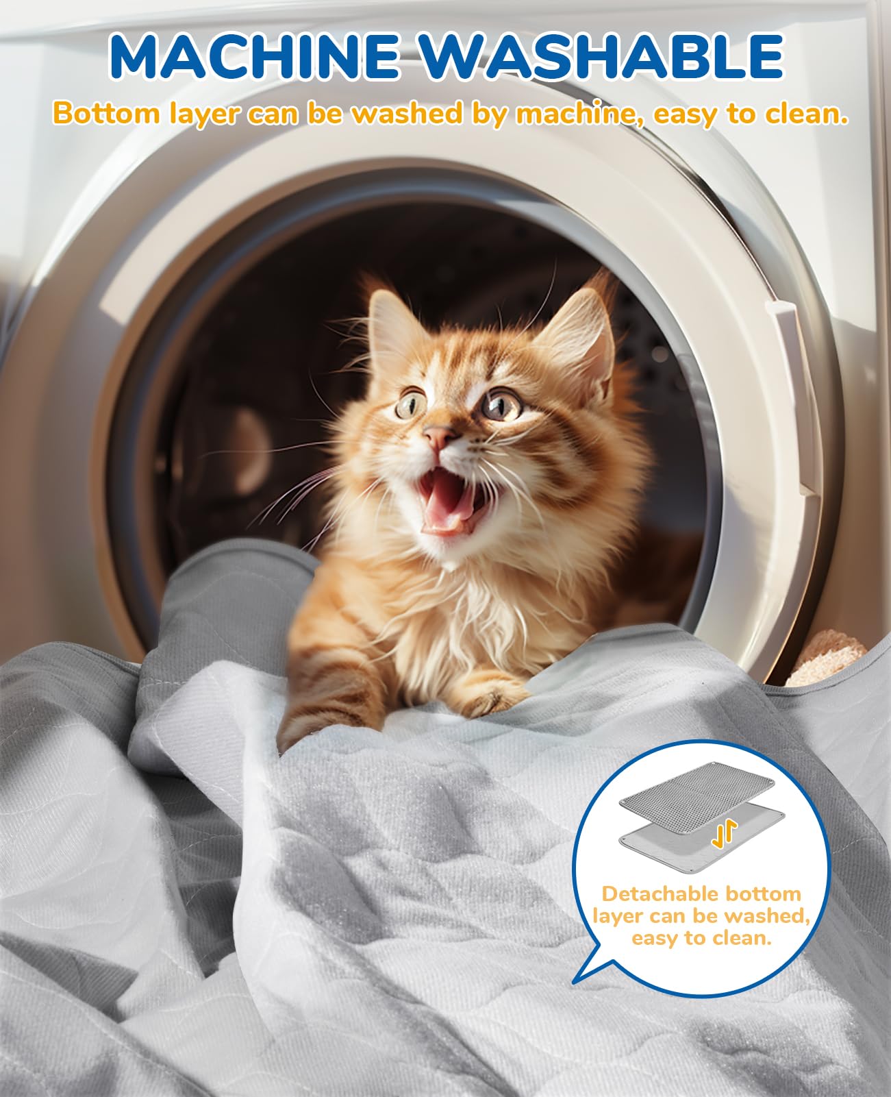 BurgeonNest waterproof urine-proof base protects floors from spills.