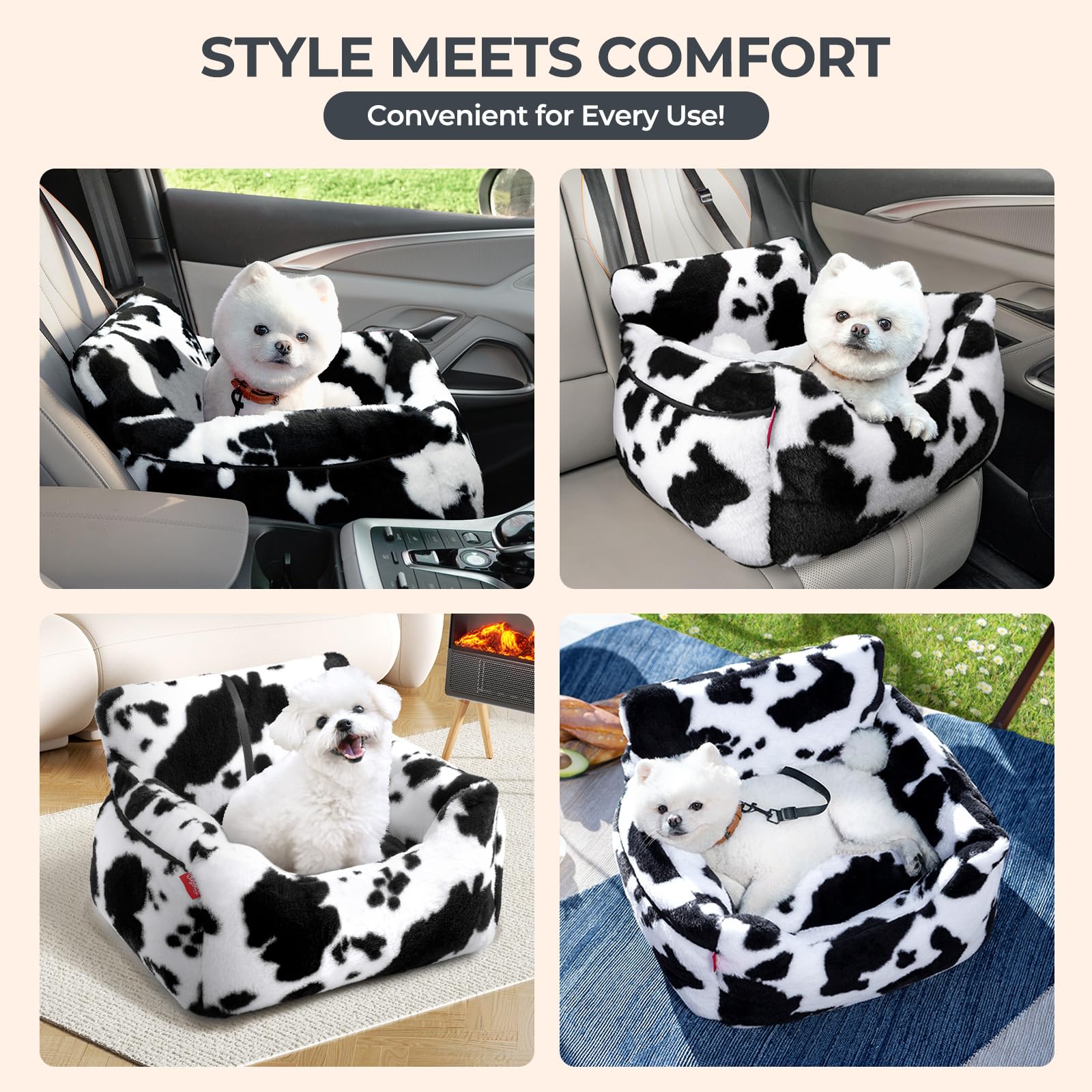 BurgeonNest dog car seat adjustable belts keep pets secure during rides.