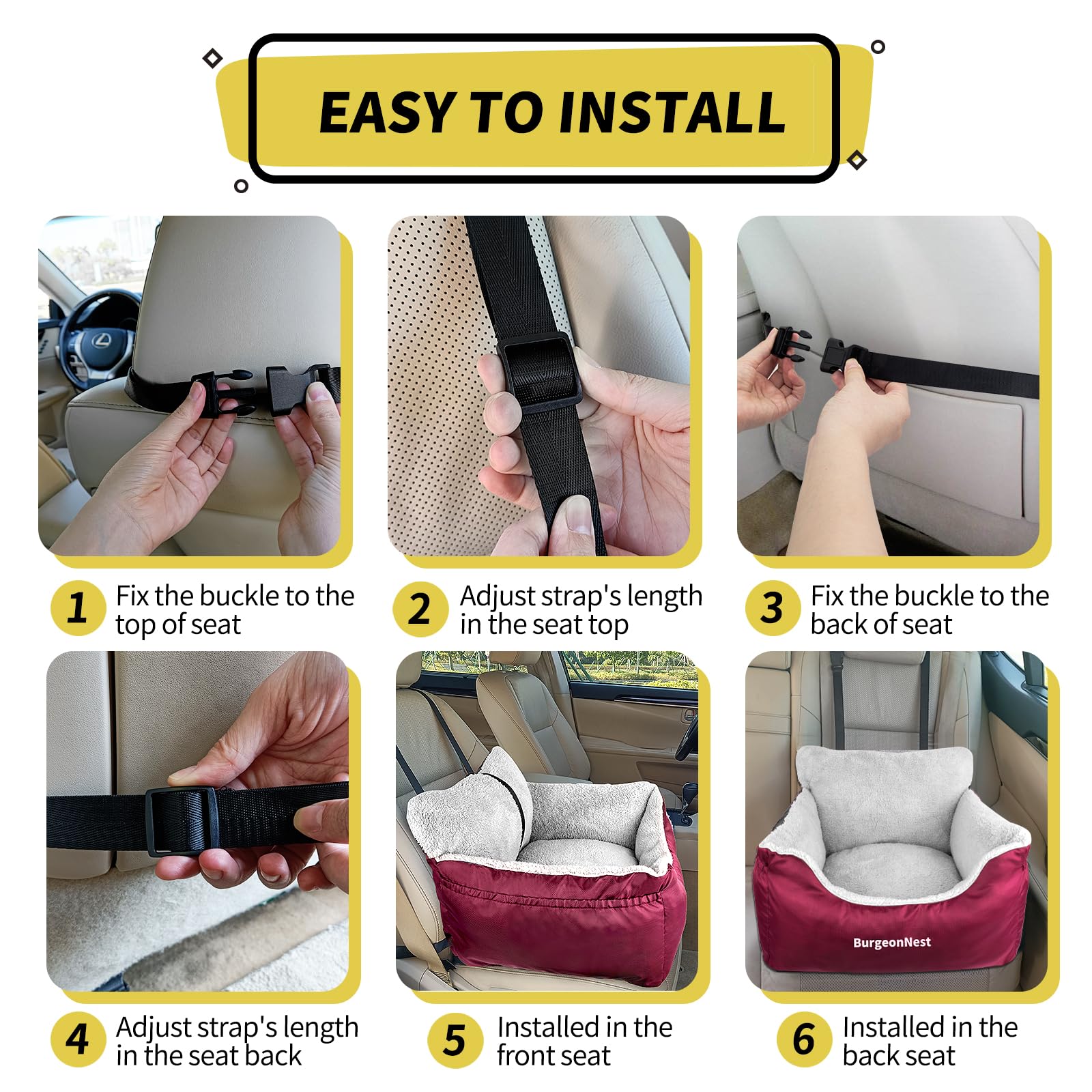 BurgeonNest anti-slip bottom prevents shifting during bumpy rides