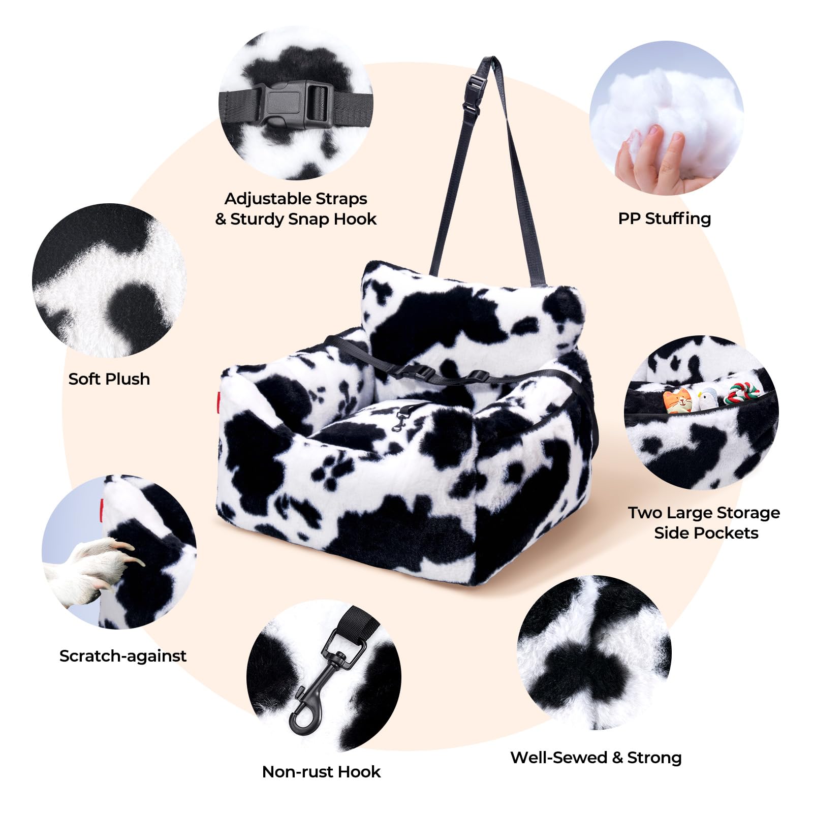 BurgeonNest dog car seat detachable washability for quick cleaning.