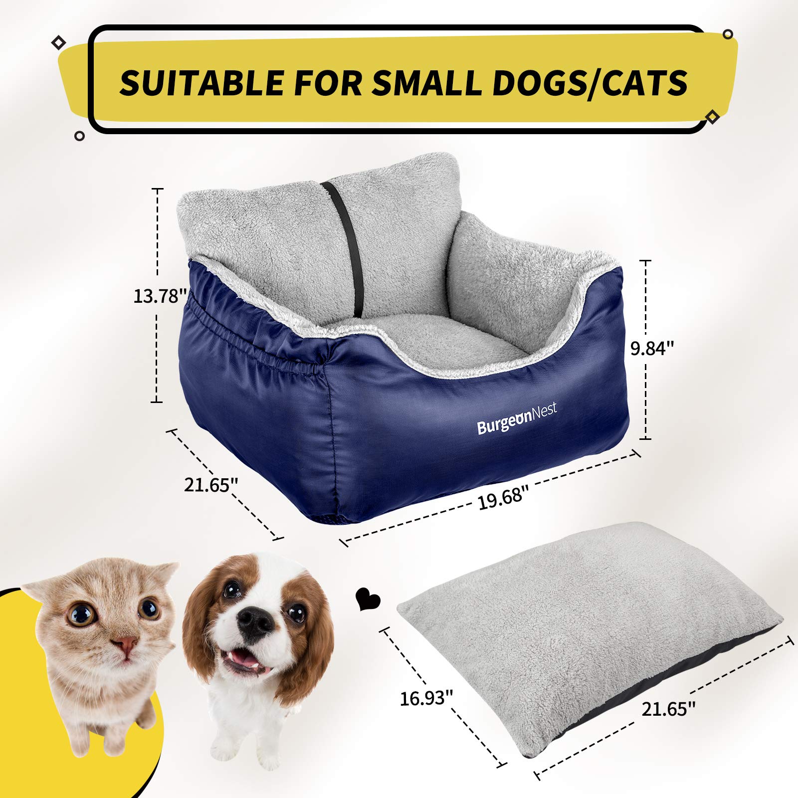 BurgeonNest detachable-washable dog car seat keeps cleanup quick