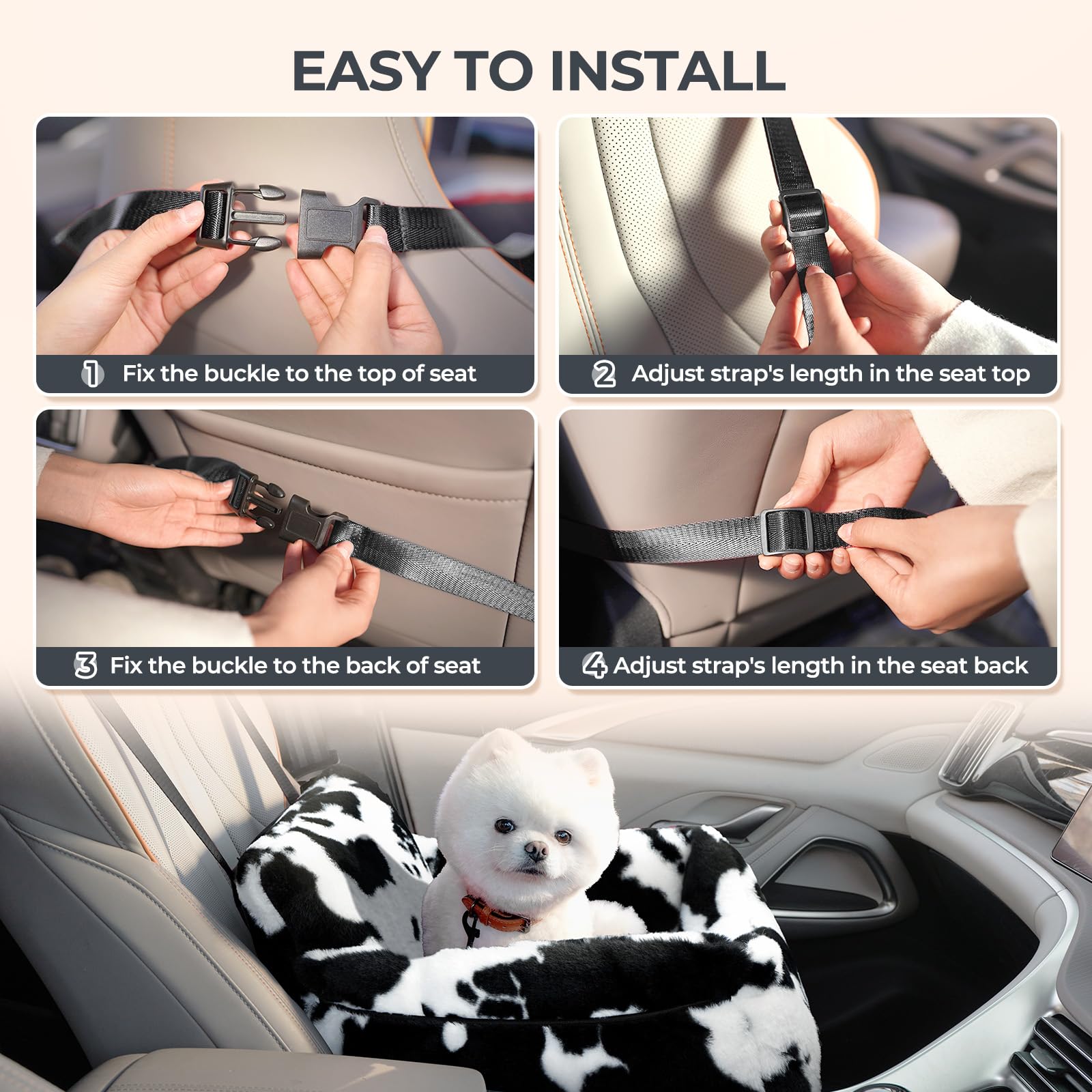 BurgeonNest dog car seat easy-install design for quick setup in any car.