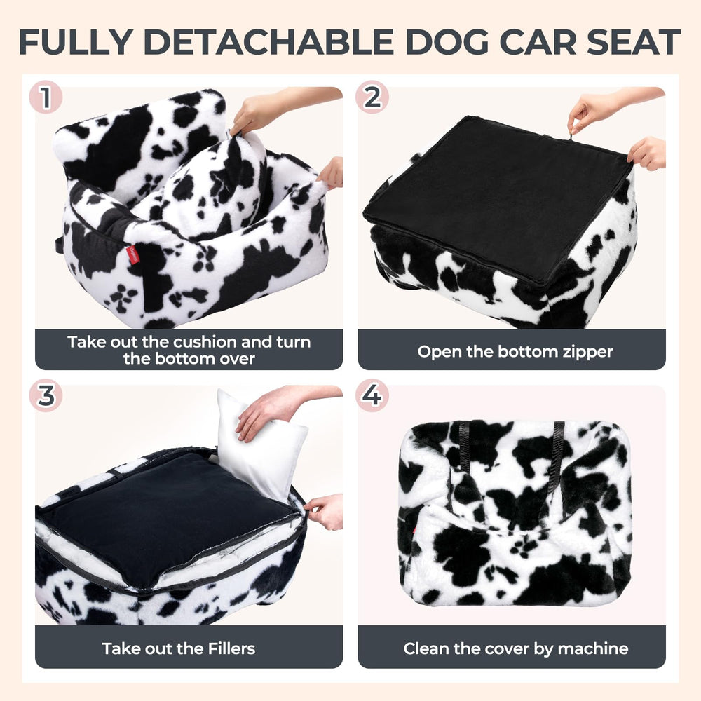BurgeonNest dog car seat two-sided cushions for year-round comfort.