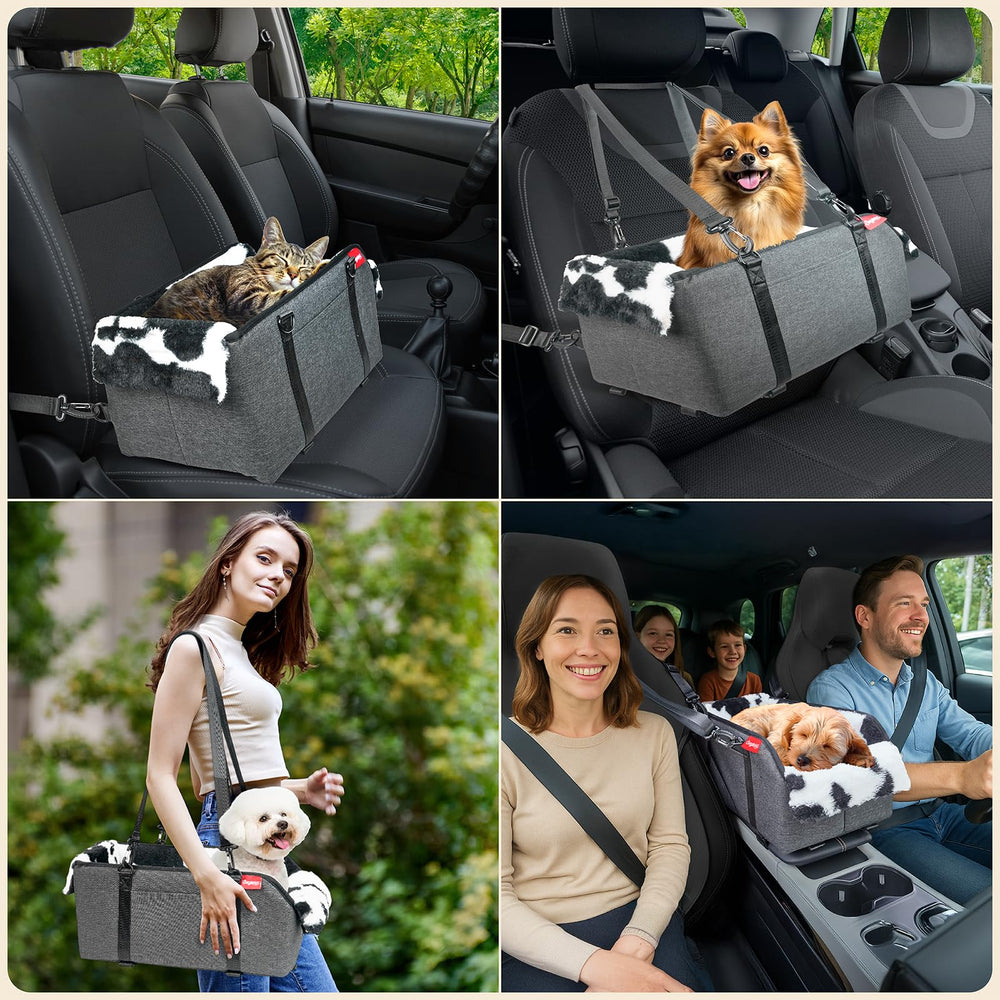 Bottom and side straps wrap around the console lid for solid attachment