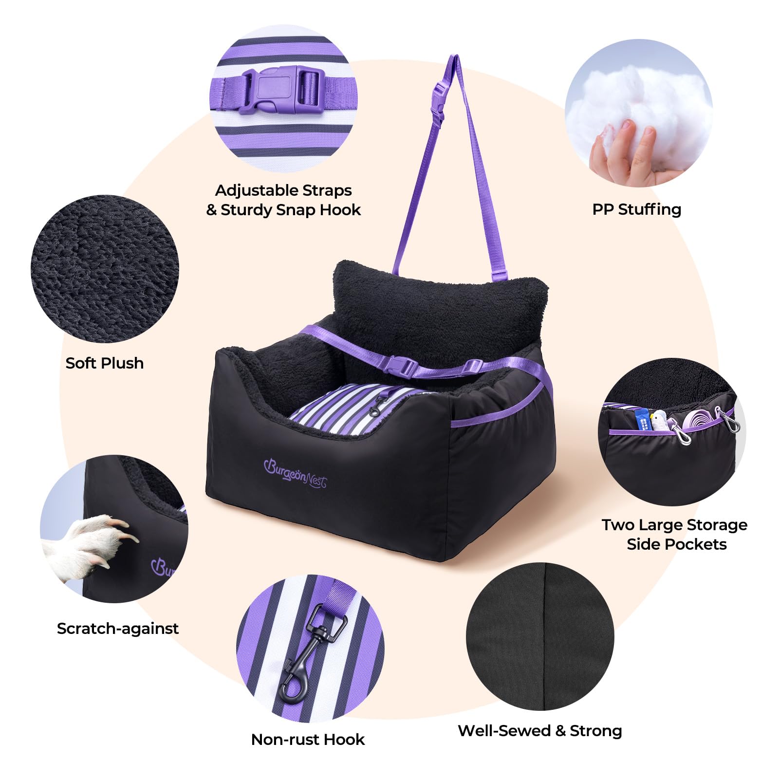 BurgeonNest clip-on leash adds security during car rides