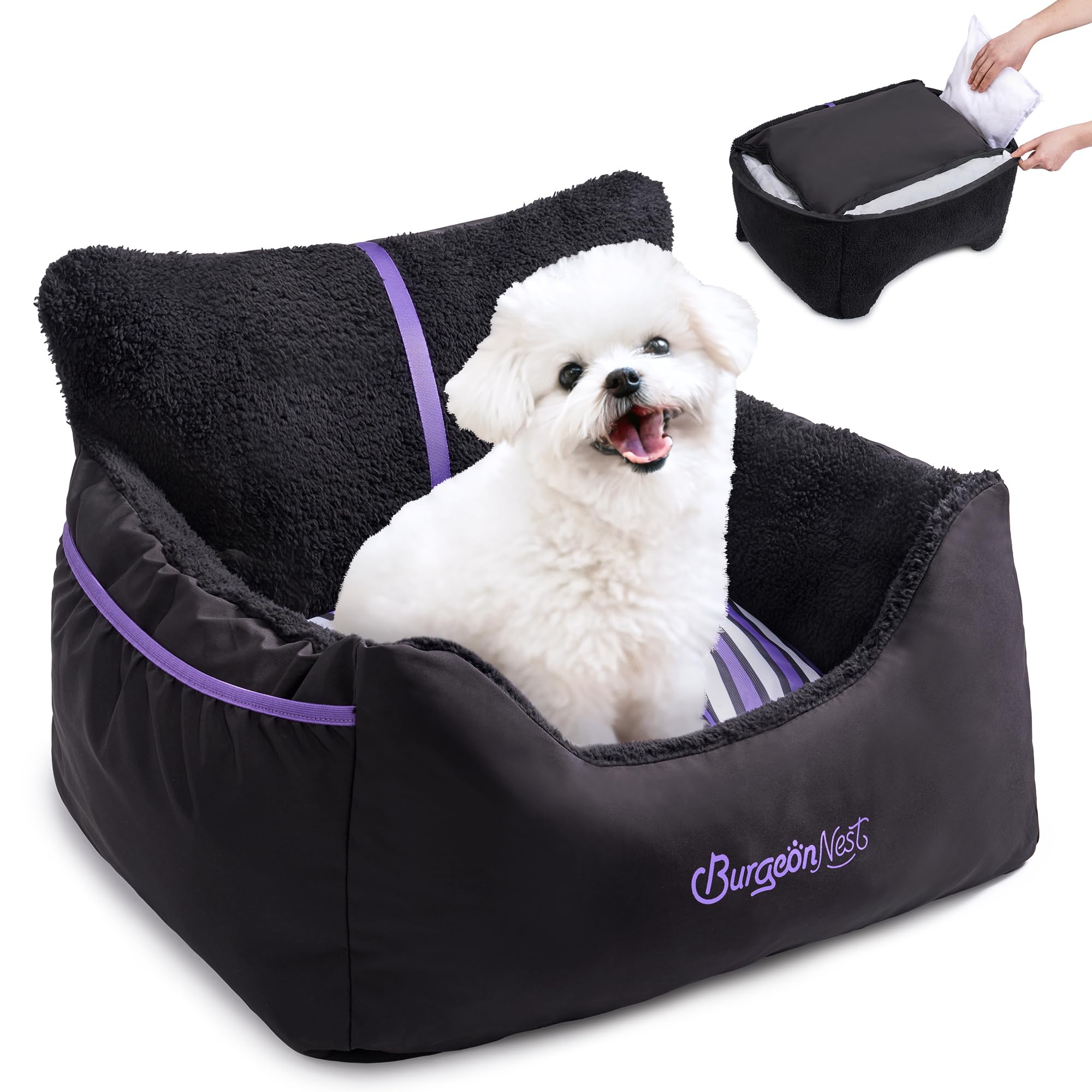 BurgeonNest dog car seat with sturdy oxford fabric for durable travel comfort