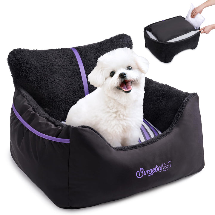 BurgeonNest dog car seat with sturdy oxford fabric for durable travel comfort