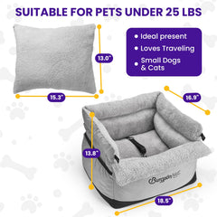 BurgeonNest dog car seat adjustable straps ensure stable positioning during drives.
