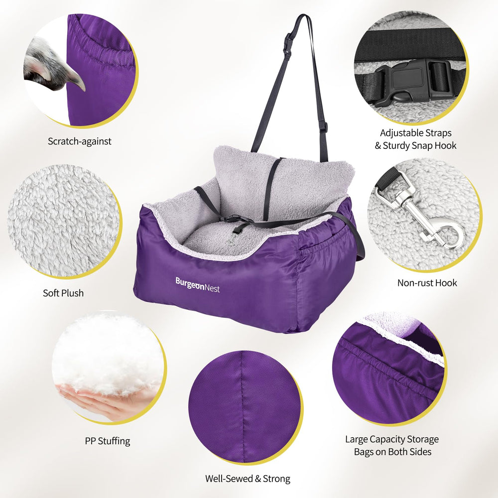 BurgeonNest dog car seat portable bed offering cozy travel for pets on the go