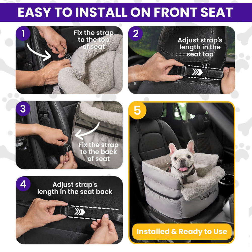 BurgeonNest dog car seat storage pockets keep treats within reach.