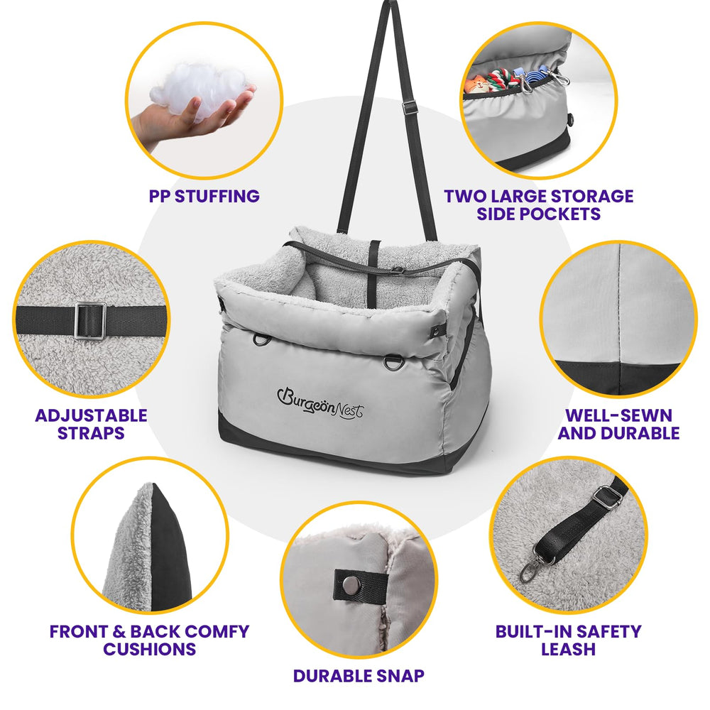 BurgeonNest dog car seat washable material simplifies hair and odor cleanup.
