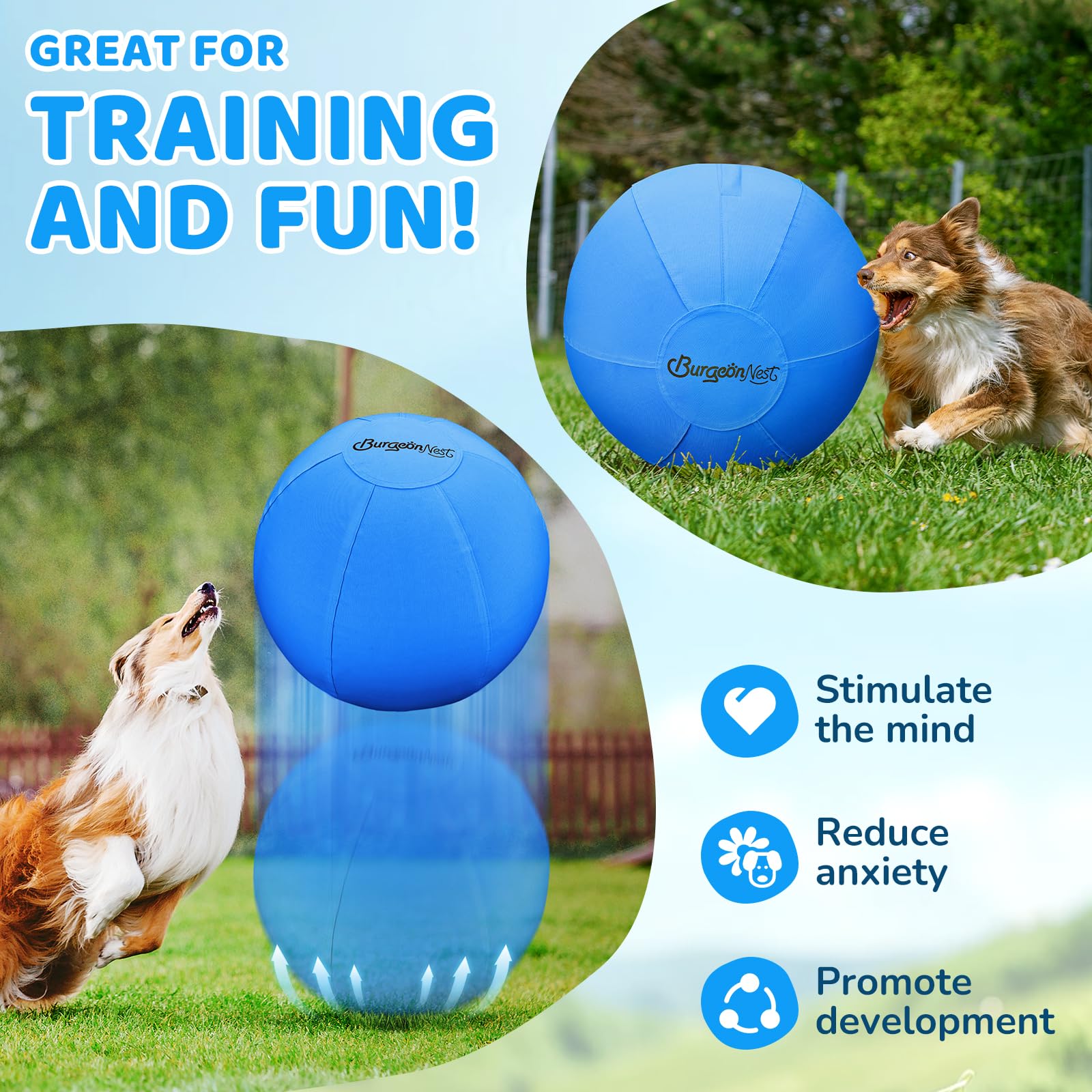 BurgeonNest ball with electric pump enables quick outdoor setup