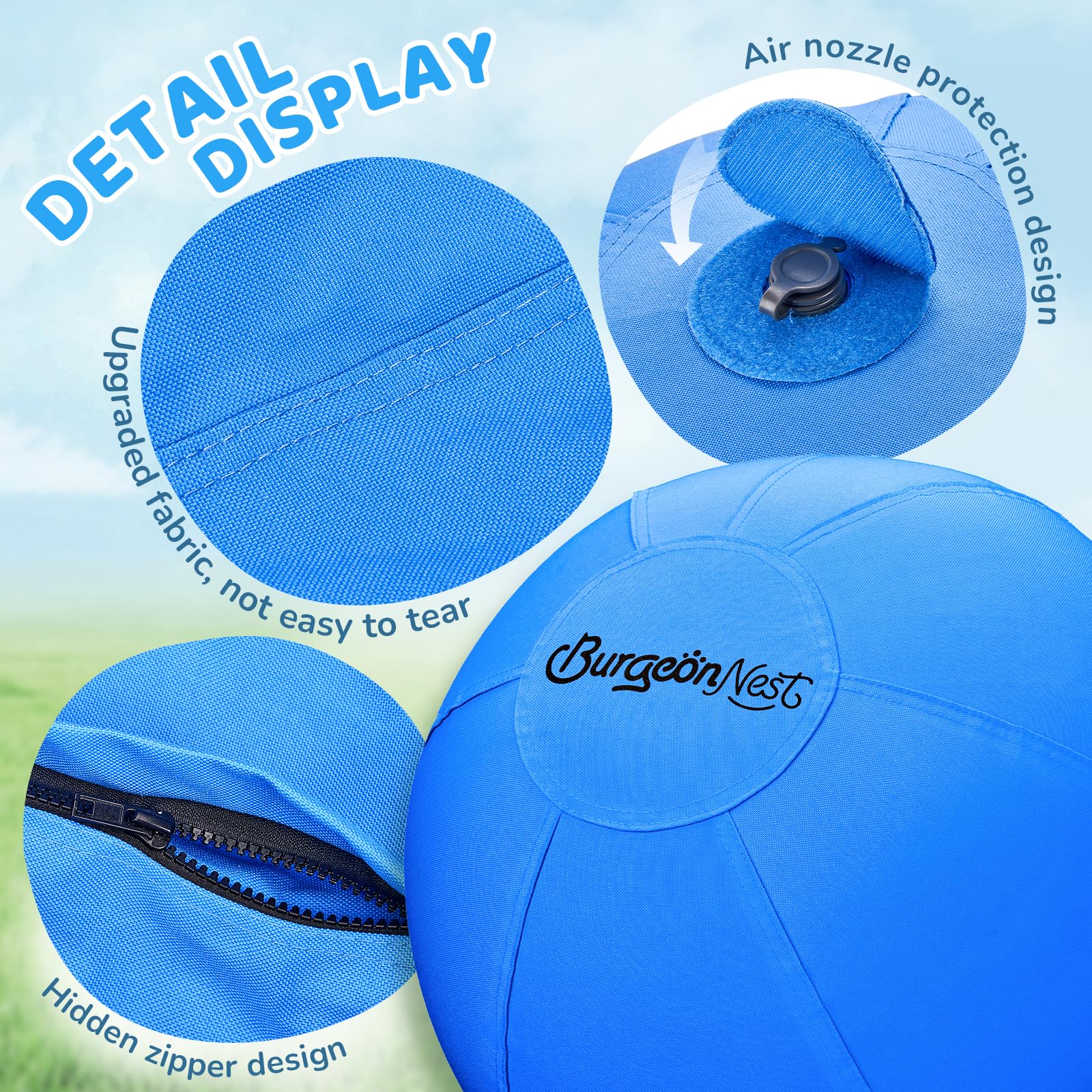 Double-stitched BurgeonNest cover keeps shape during fetch