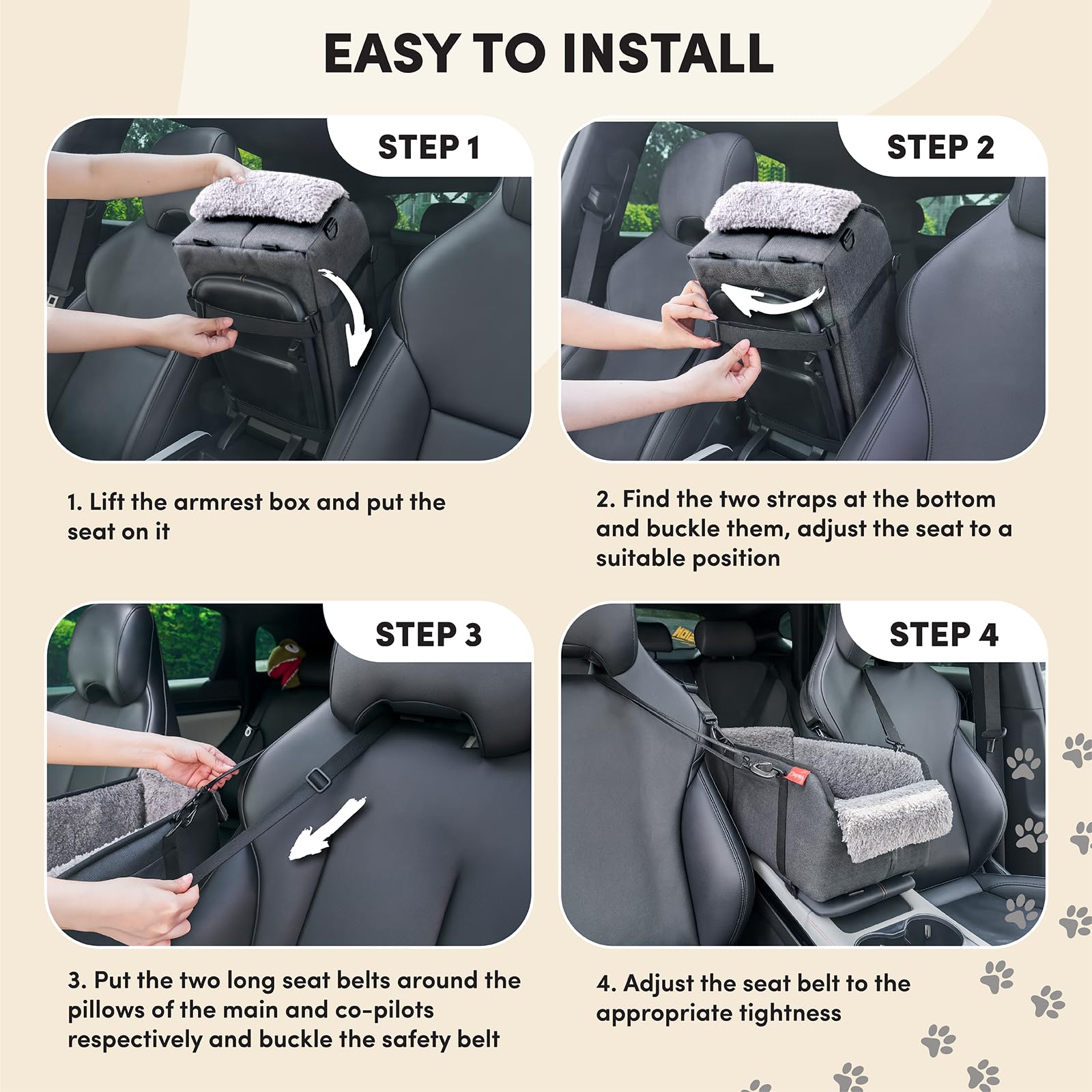 BurgeonNest Center Console dog car seat SUV and sedan compatibility for easy fitting.