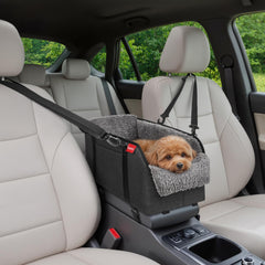 BurgeonNest Center Console small dog car seat front view, cozy protection on the go.
