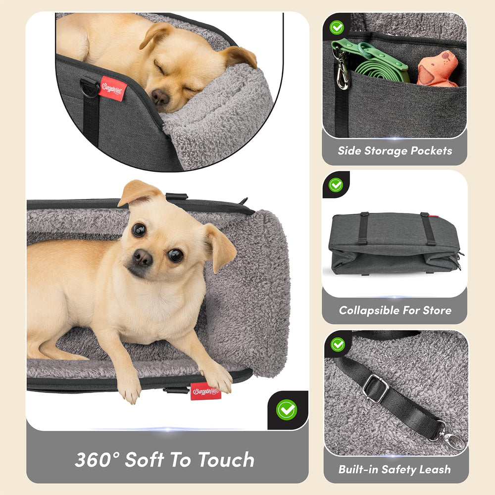 BurgeonNest Center Console dog car seat neck-support pillow for comfort.