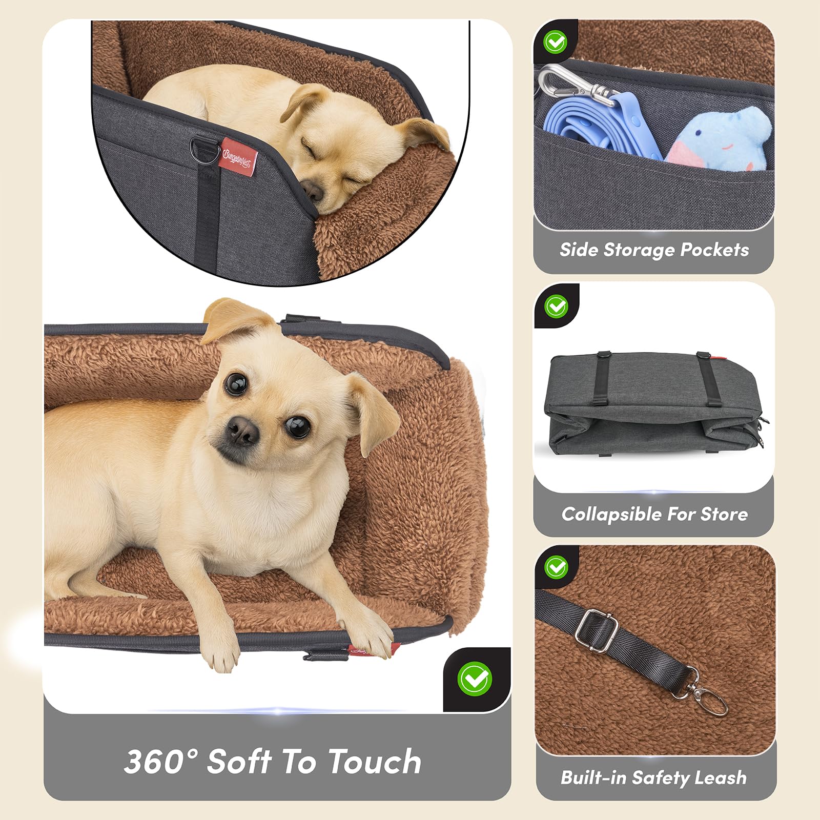 BurgeonNest detachable washable pillow and back cushion simplify cleaning after adventures.