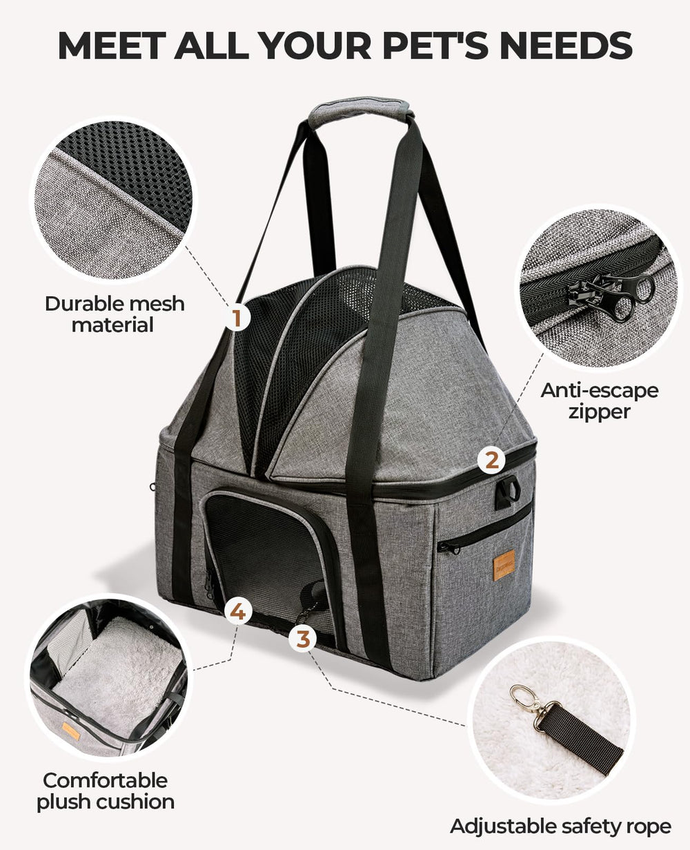 BurgeonNest carrier with two front pockets for treats and accessories.