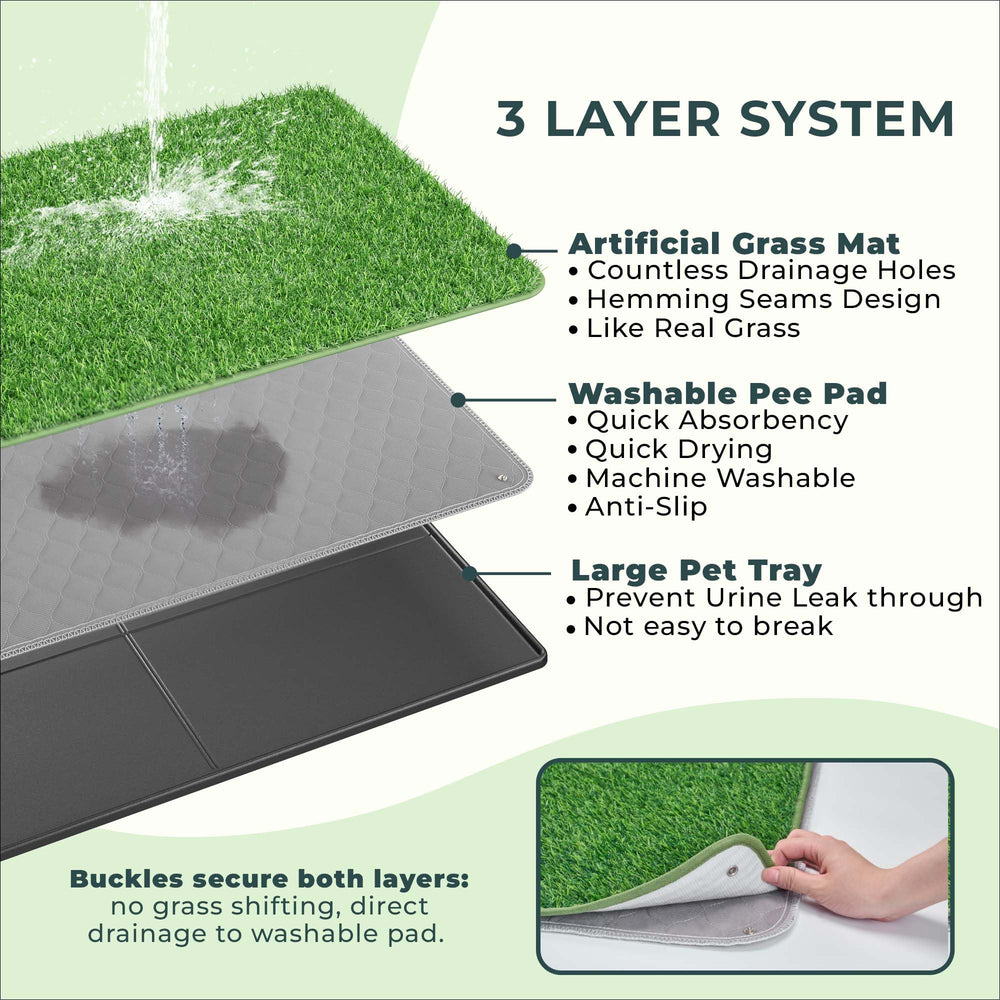 BurgeonNest washable pee pad demonstrates reusable absorbent layer for mess management.