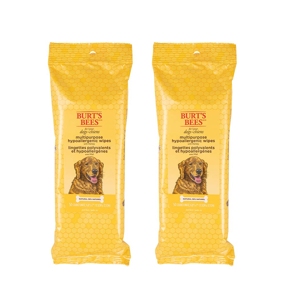 BURT'S BEES FOR PETS honey wipes for paws and coat, gentle cleansing
