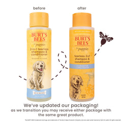 Label of Burt's Bees for Pets Tear Free Puppy Shampoo shows natural buttermilk formula.