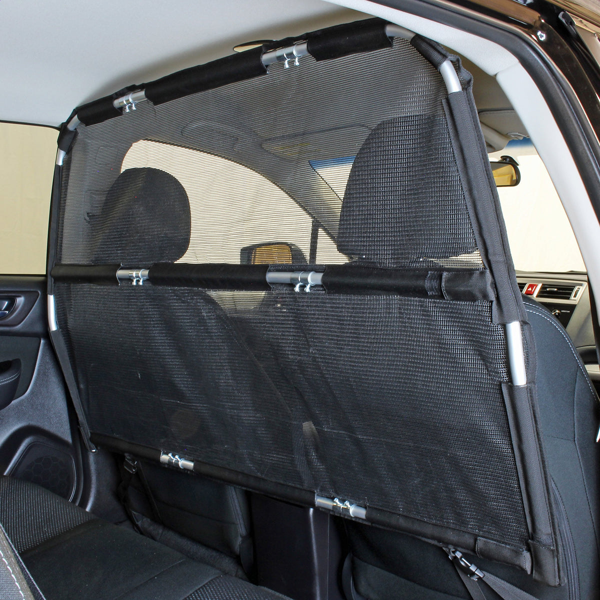 Bushwhacker Deluxe 50-inch dog barrier front-seat setup keeps pet safely in back
