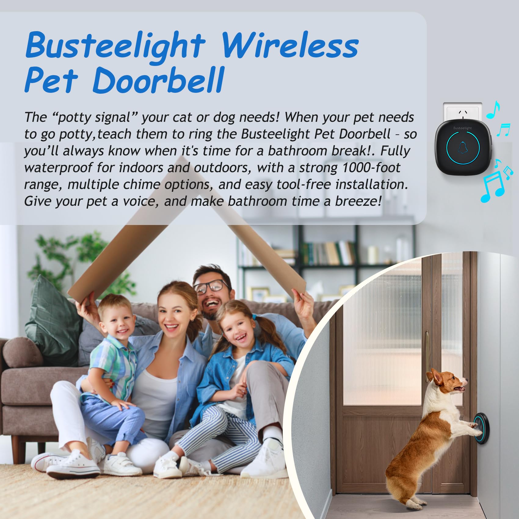 Outdoor-ready waterproof design for Busteelight bell
