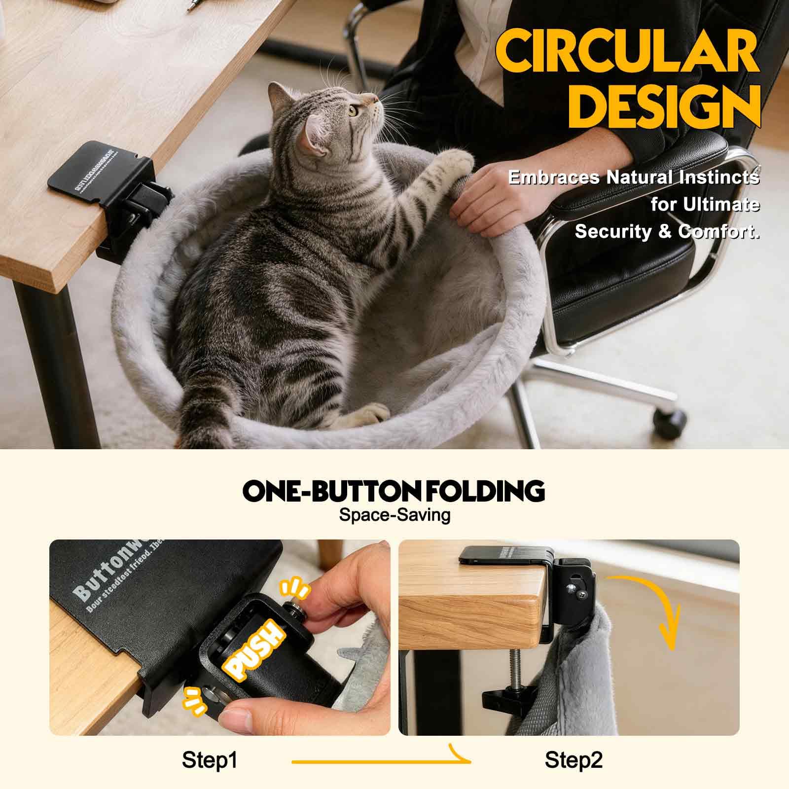 ButtonwoodNest Breathable surface helps keep kitty cool during warm days.