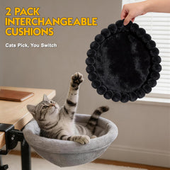 ButtonwoodNest Sunken cat hammock design cradles your pet securely.