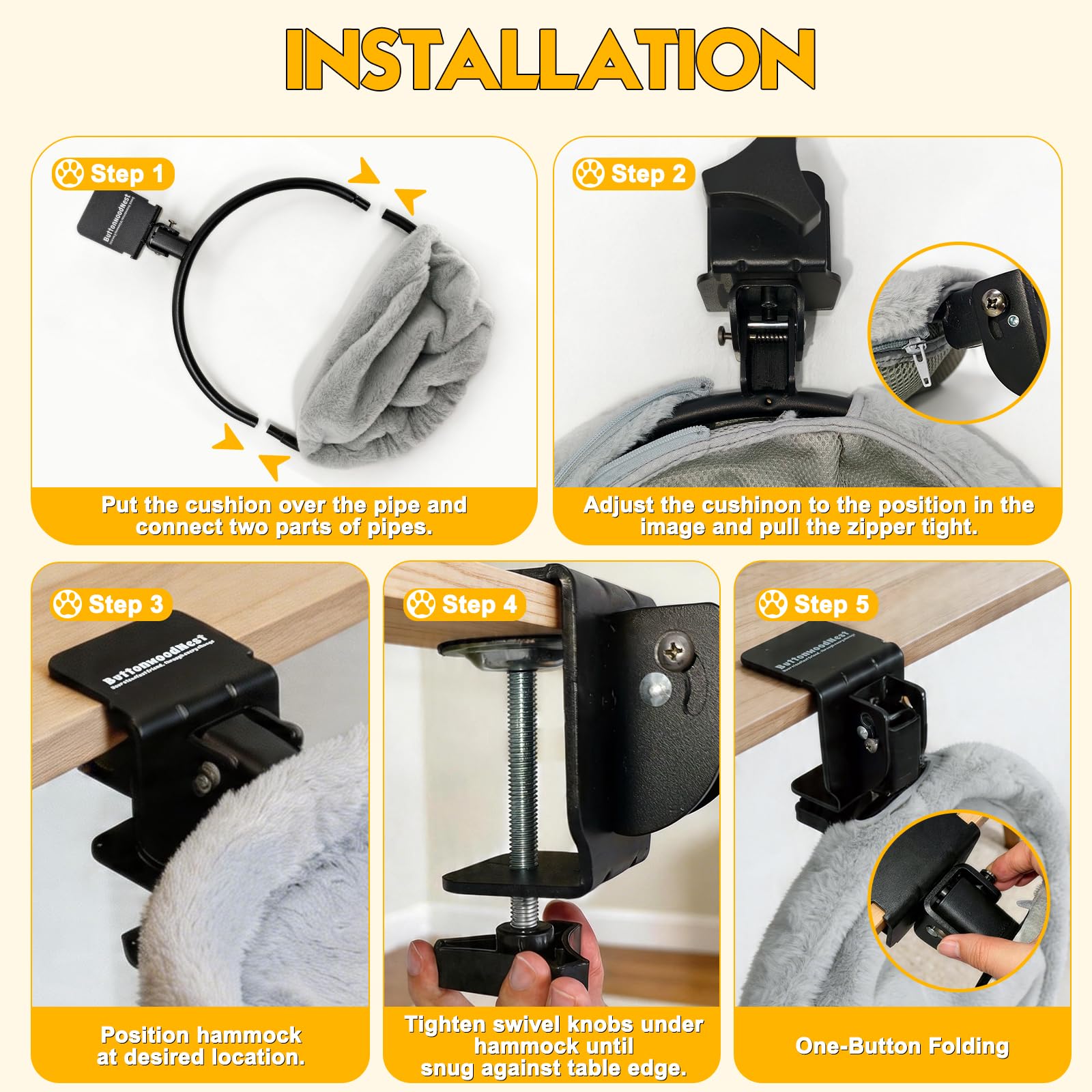ButtonwoodNest Tool-free installation allows quick setup on any desk.