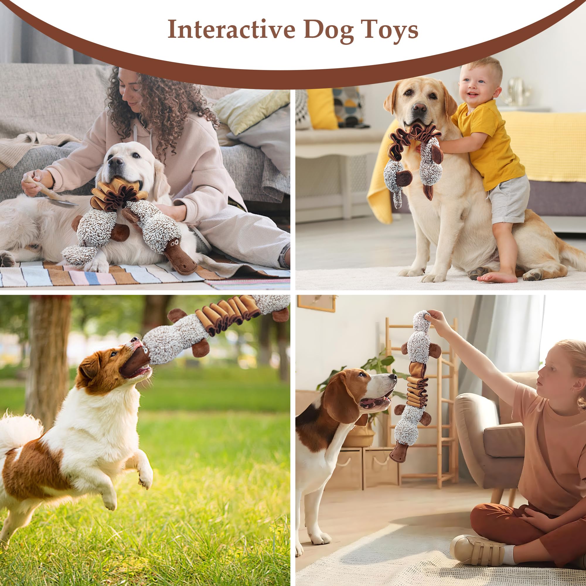 BUYPOW plush dog toy trio supports gentle chewing and playful bonding
