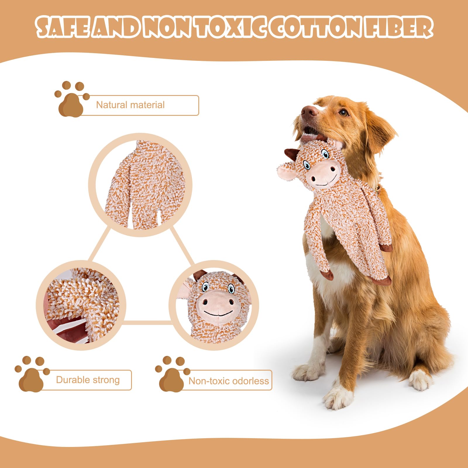 BUYPOW waterproof fabric dog toy resists saliva and wear