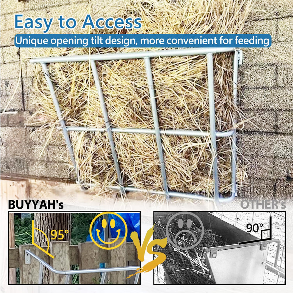 BUYYAH Hay Feeder Goat heavy-duty iron frame ensures lasting farm performance