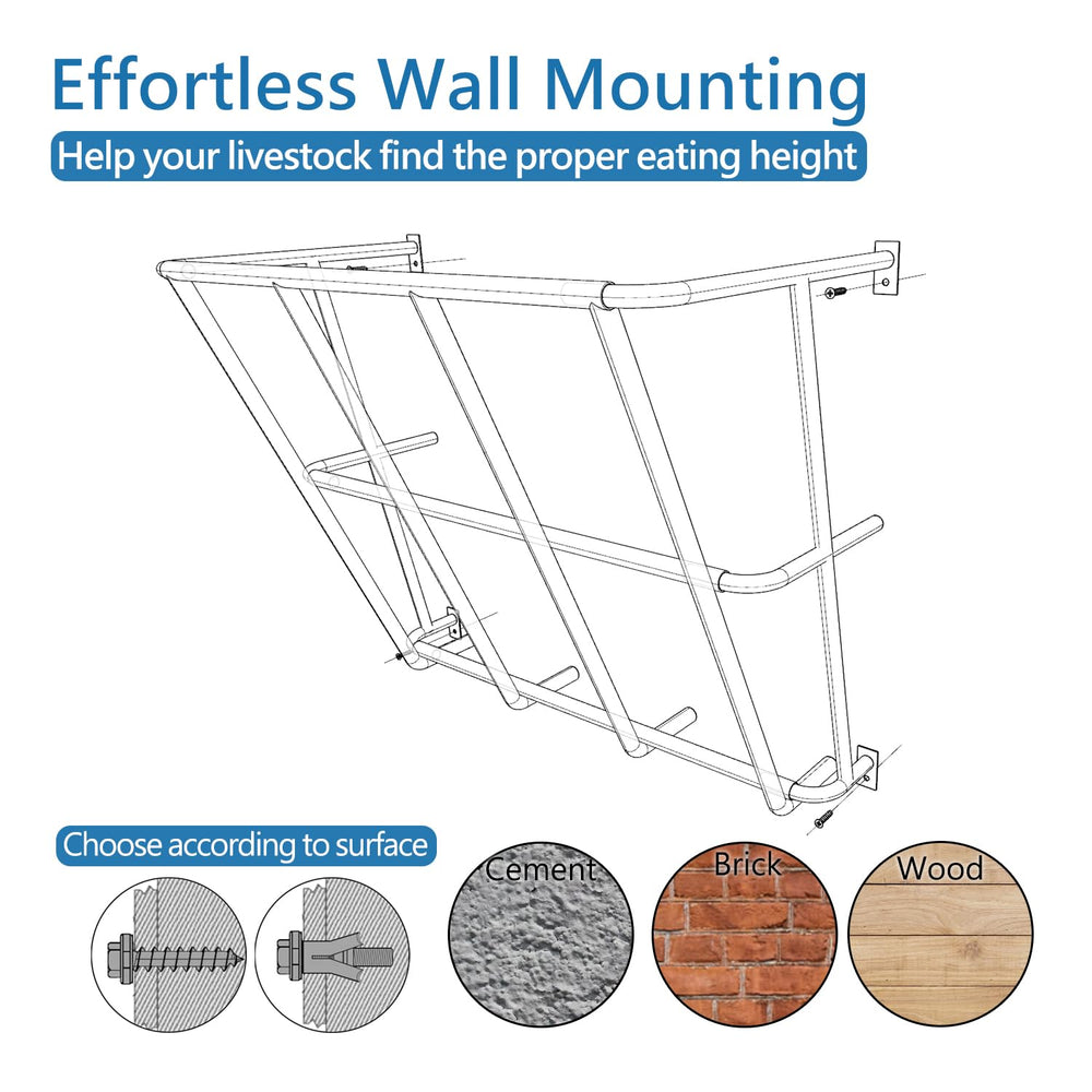 BUYYAH Hay Feeder Goat rounded edges reduce potential injuries during feeding